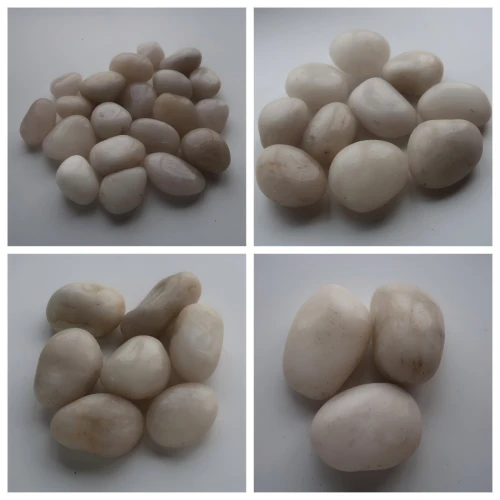 Natural Pebble Stones white high polished decorative pebbles